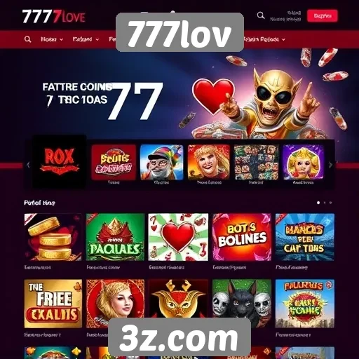 Interface do usuário no site 777lov